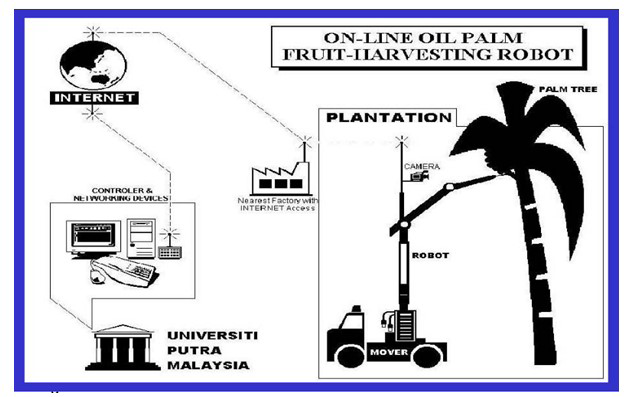 Figure 2: Conceptual diagram of oil palm harvesting robot [13].
