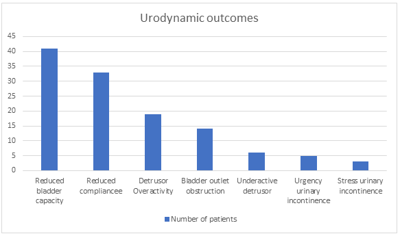 Figure 2: The principal urodynamic findings are resumed in the graphic.