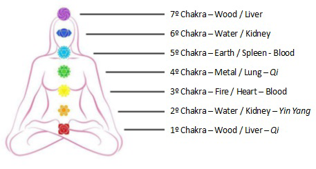 Figure 6: The five elements theory and the internal massive organs that they command.