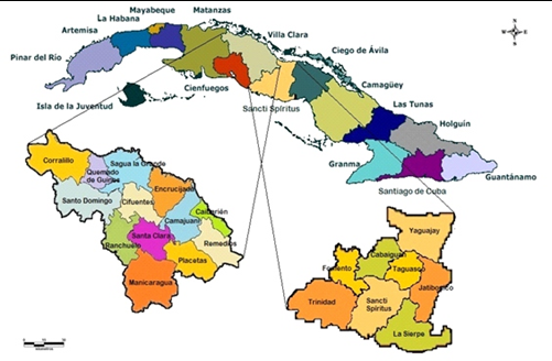 Figure 1: ** Administrative map of the provinces of Sancti Spíritus and Villa Clara.