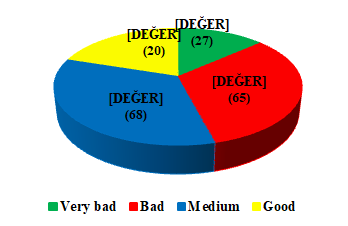 Figure 9: When the graph is examined, the rate of those who find the workplace “Good” in terms of ergonomics is only 17%. This result reveals that there is dissatisfaction throughout the institution.