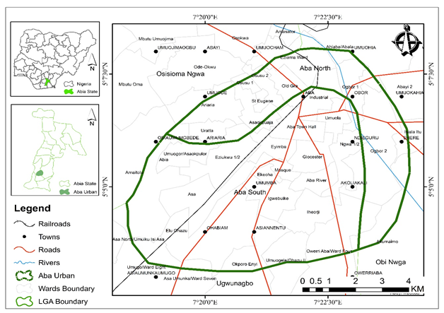 Figure 1: Map of Aba Urban.