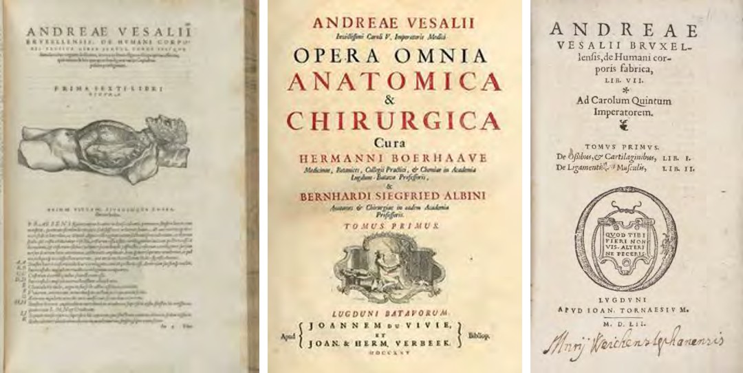 Figure 1: Books on anatomy belonging to Andrew Vesalius.