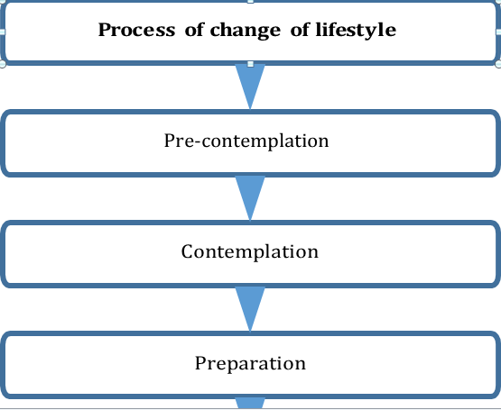 Figure 1: Process of change of lifestyle according to the Transtheoretical Model. (Source: Author’s own creation.