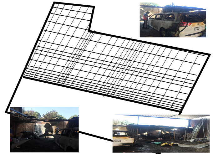 Figure 1: To carry out a Mesh Adapted to an Affected Area (in this Case a Fire) all the Elements that were within our Affected Area before the Event Occurred must be considered.