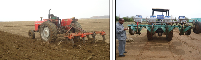 Figure 3: Chisel plow and in-field rain Water Harvesting In-Rows Planter (WaHIP).