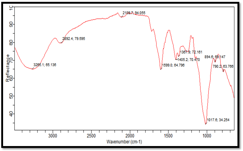 Figure 10: FTIR Spectrums of CNZ + CMC Sodium.