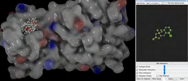 Figure 2: Representation of Solafuranone molecule at the active site of 6LU7 in molecular docking.