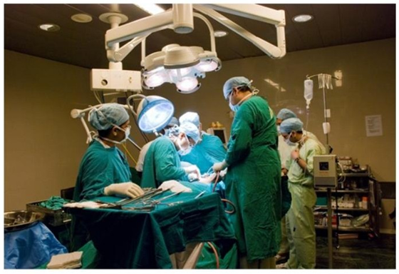 Figure 10: A patient of cancer being treated by external beam radiotherapy using linear accelerator device.