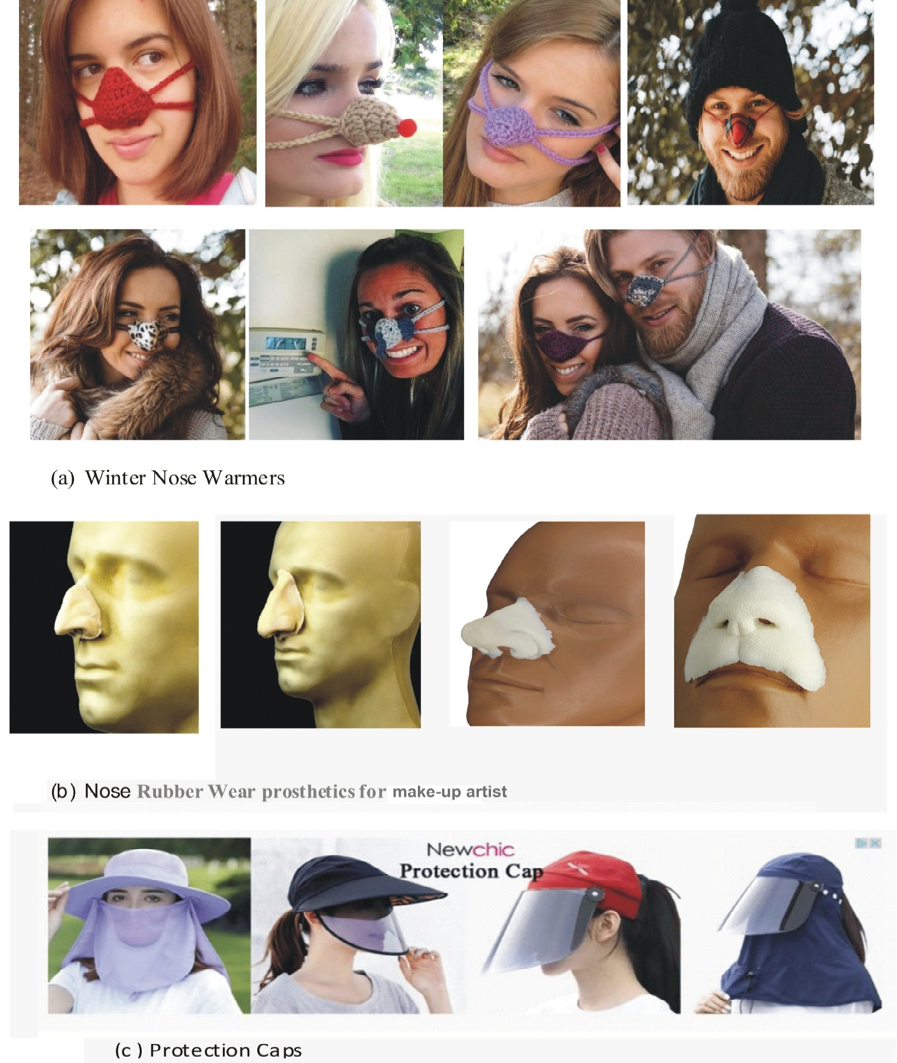 Figure 38: Other partial covering of the face for some specific purposes [87].