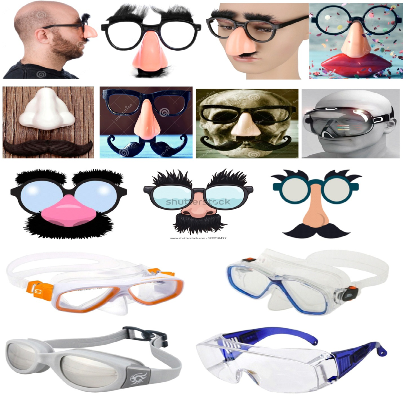 Figure 39: Splash optics, fake nose, mustache and mouth with glasses.