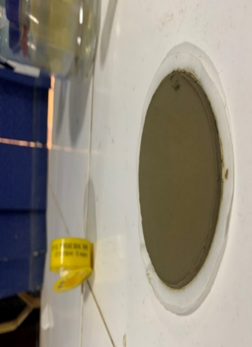 Figure 11: Mud cake for sample containing 2.0 wt.% NSP, and 2.5 wt.% PAC-LV.