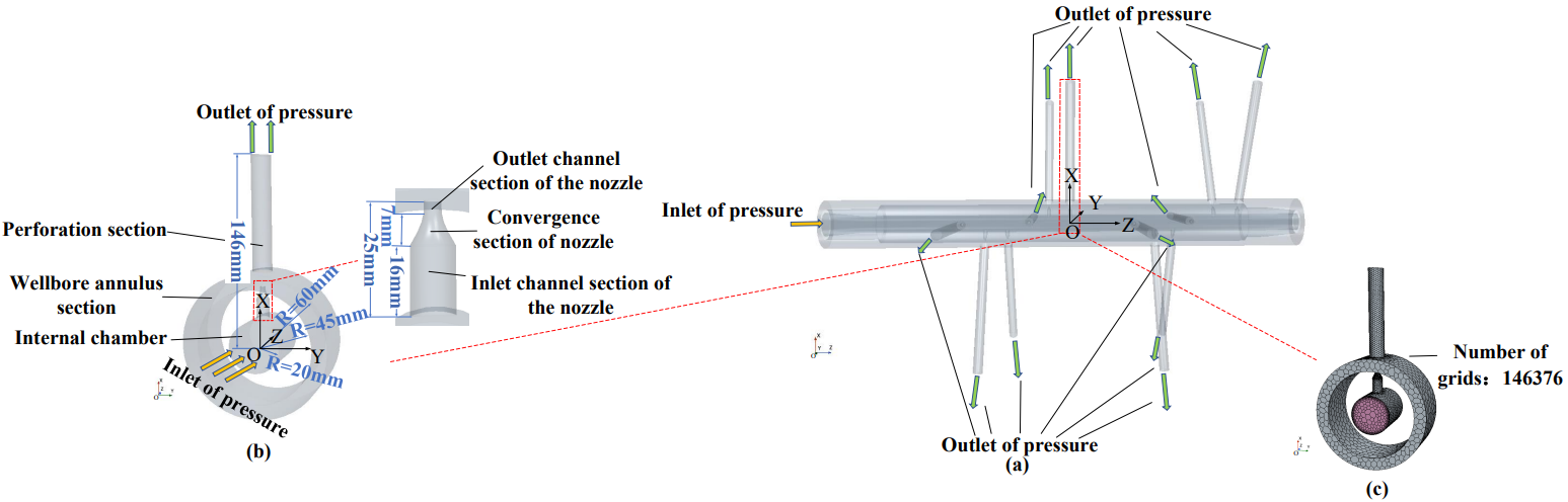 Figure 1: Schematic diagram of the fluid domain model.