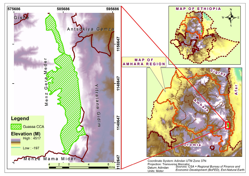 Figure 1: ** Map of Ethiopia showing the GCCA.