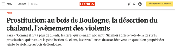 Figure 1: Article in L’Express Newspaper, October 4, 2016.