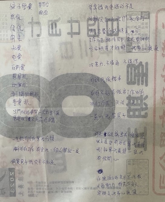 Figure 4: A Suicide Note was Found at Home and Verified as Personal Writings by His Families. The Double Impacts of Couple and Family Issue and Heavy, Critical Financial Issue, that was the Last Straw and to Die.
