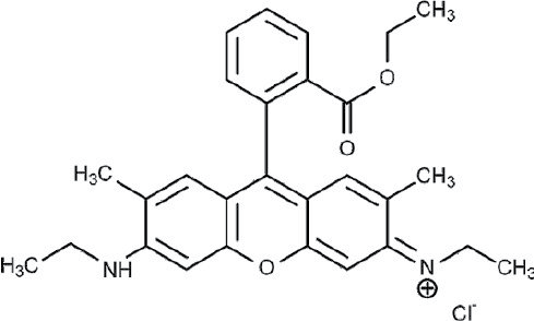Figure 1: Structure of Rhodamine 6G. Molecular weight: 479. 01g/mol