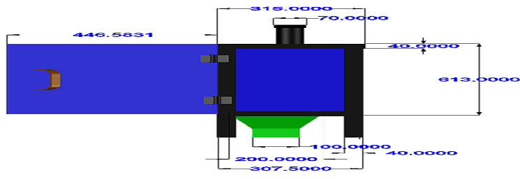 Figure 9: Dimensional orthographic side view.