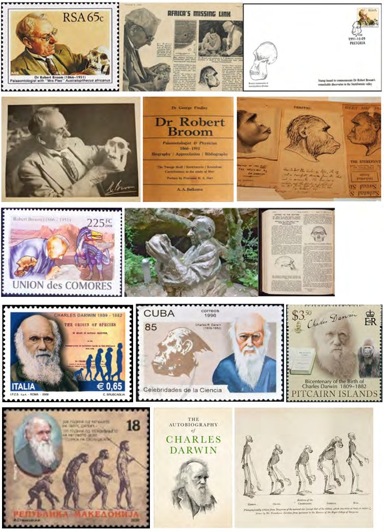 Figure 1: Philatelic materials devoted to Dr Robert Broom.