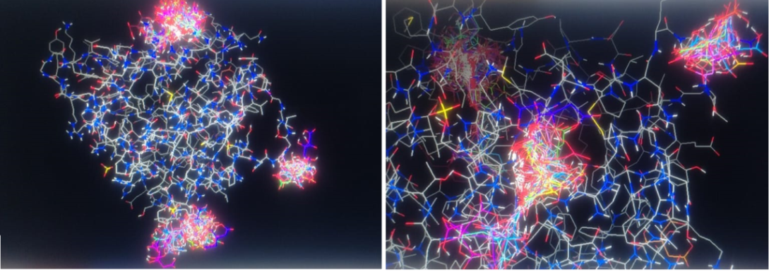Figure 5: Favorable and diverse set of docking between vitamin C and GPX.