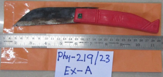 Figure 1: Ex-A Suspected Knife.