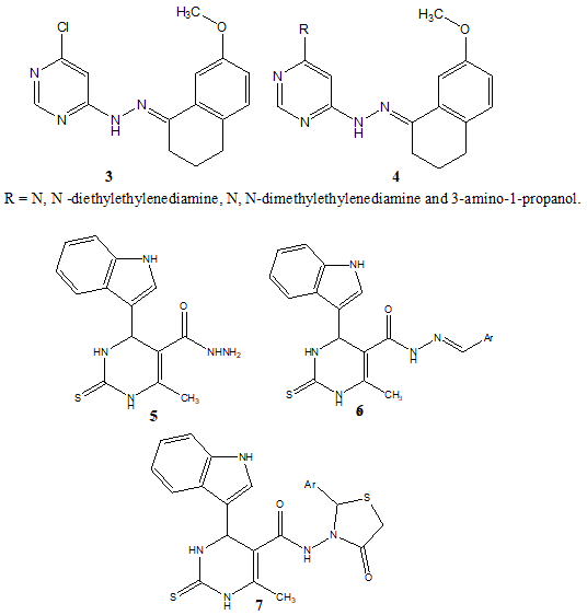Figure 3: Compounds 8 & 9 showed significant anticancer potential in the following cancer cell (MCF7, PC3, and A549) lines.
