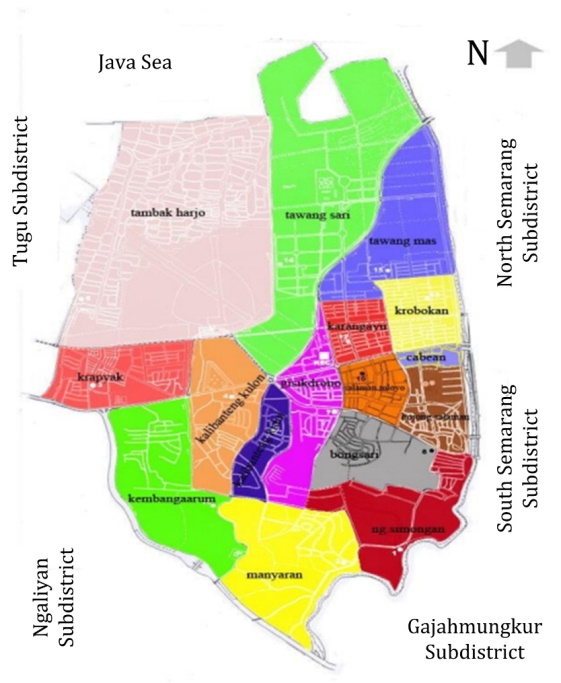 Figure 3: Map of West Semarang Subdistrict [9].