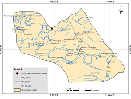 Figure 2: Opobo/Nkoro Study Loation Showing Study Site -Nkoro.
