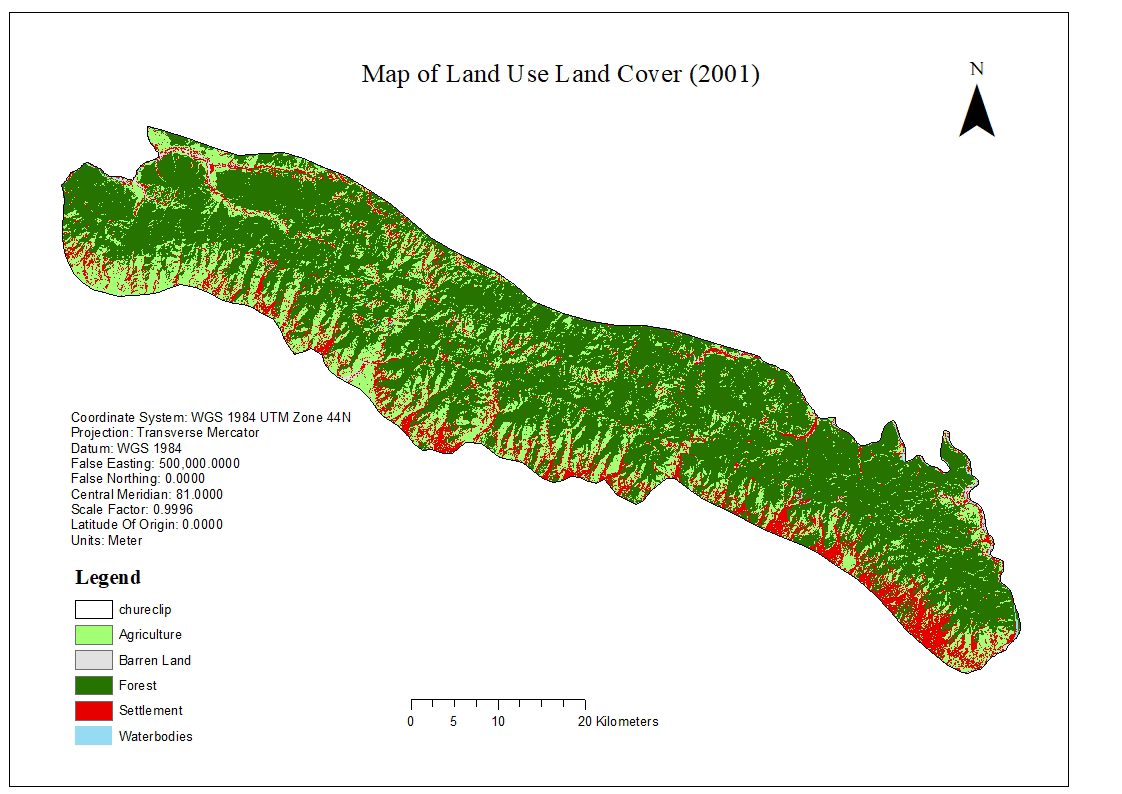 Figure 5: Land Use Land Cover Map of 2001.