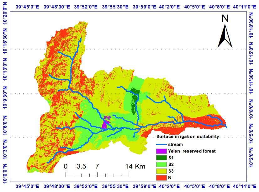Figure 6: Surface irrigation suitability.