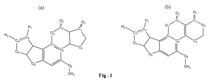Figure 1: Chemical Structure of (a) Aflatoxins B1 and B2 (b) Aflatoxins G1 and G2.