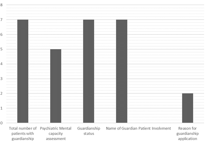 Figure 3: A Graph illustrating the type of Documentation regarding responsible carer in the patient’s file.