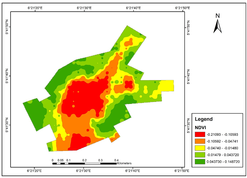 Figure 6: NDVI for Obodo-Ugwa, 2013[22].
