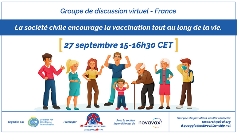 Figure 2: Save the date of the event realized in France on 27th of September 2023 by Coalition for Life-course Immunisation with Active Citizenship Network’s support.