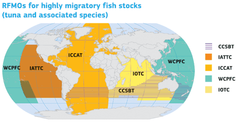 Figure 2: Map of RFMOs for highly migratory fish stocks (tuna and associated species). Source: http://ec.europa.eu/fisheries/images/tuna-rfmo. gif