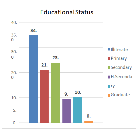 Figure 1: Distribution of the study subjects according to educational status (n=138).