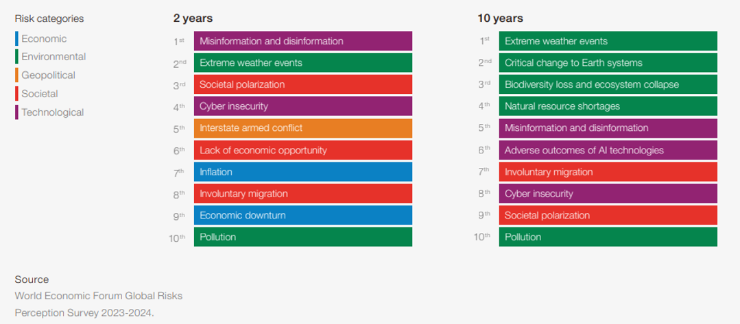 Figure 5: WEF’s Top 10 Risks from the Global Risks Report 2024.