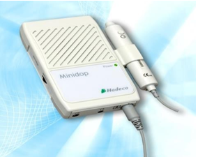Figure 1: Hand held clinical doppler (Minidop Hadeco ver. ES 100VX).