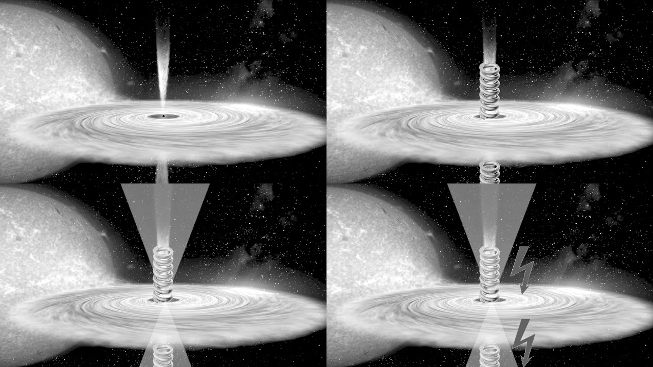 Figure 6: Illustrative images depicting the phenomenon as it occurs in both universes, combined into a single image.