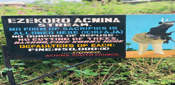 Figure 4: ** Showing the signpost by the Achina youth council.