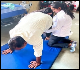Figure 4: Participant performing Adho Mukha Svanasana.