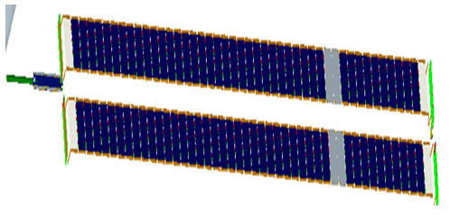 Figure 4: Diagram of two-step unfolding process of solar arrays on experiment module.