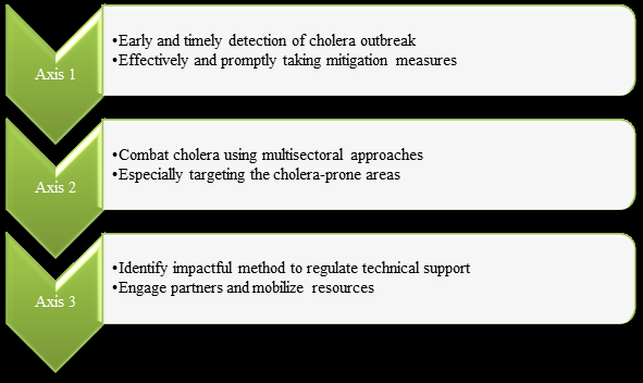 Figure 2: The three strategic axes for eradicating cholera in Zambia.