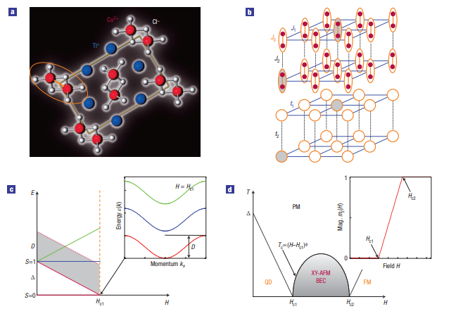 Figure 13: Schematic diagram showing formation of Phonon in a magnon-BEC time crystal. (a) In a crystal (in a ground state) atoms occupy periodic locations in space indicated by (empty circles o), while phonon excitation results in a periodic shift from these positions (filled circles ●). A time crystal is manifested by a periodic process (thin line), and a phonon excitation leads to periodic variation of the phase of that process (thick line). (b) In a magnon-BEC time crystal, the periodic process is the precession of magnetization M at frequency x. For details see the text in ref. [19]) (adopted from ref. [19]).