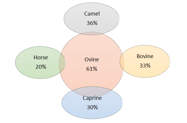 Figure 1: Milk proteins ratios in some mammalian’s species.