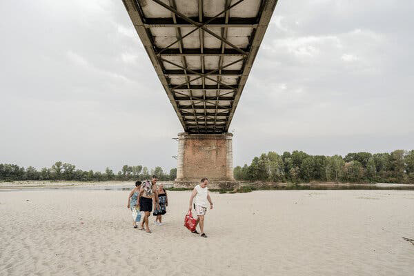 Figure 5: River Po, Italy, Running Dry During the Summer of 2022.
