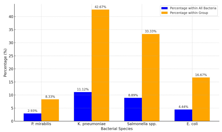 Figure 2: Distribution of Enterobacteria species in our study.