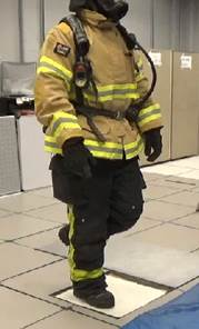 Figure 3: Firefighter being tested for Static Balance using Force Plate.