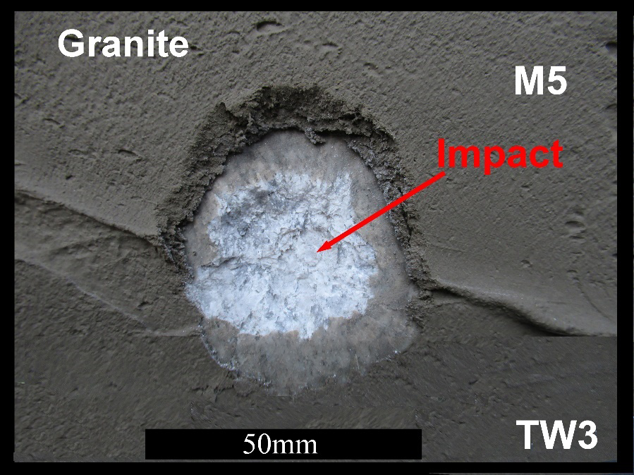 Figure 9: Based on the controlled experiments conducted using a WW2 Mauser and WW2 ammunition, the 6.0-inch impacts were more likely missed shots, perhaps in between the individuals standing in front of the wall, whereas the smaller size impacts, from 1.5 inches to just under 6 inches, were from bullets that first hit the individuals standing in front of the wall. This hypothesis was confirmed during the controlled experiments by the use of ballistic gelatin in front of the test walls. Combining the results of the controlled experiments and the pattern of the impact marks on the walls, the authors believe those walls were used for executions during the occupation.