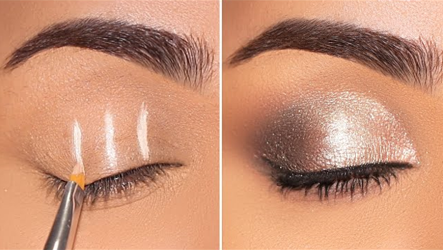 Figure 2: Gradient Shading Patterns in Lifting Eyeshadow, Depicting Dark-to-Light Transitions, Inter-Eyelash Line Integration, and Soft Arrow Vector for Optical Illusion.